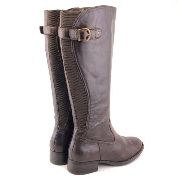 Born Carran Brown Leather Tall Riding Boots 9M - Picture 5 of 14